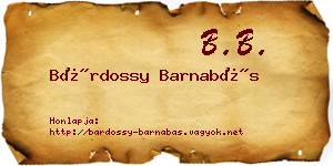 Bárdossy Barnabás névjegykártya