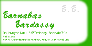 barnabas bardossy business card